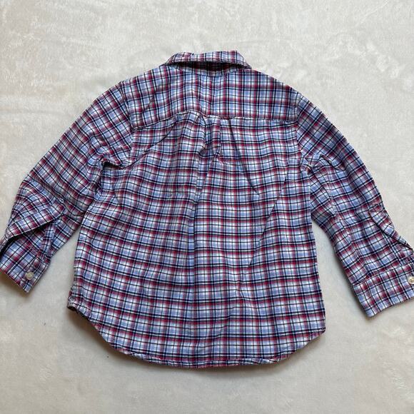 Ralph Lauren Plaid Button Down Shirt sz 18 M Red White Blue Plaid Preppy Classic - Picture 6 of 6